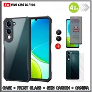 PACKAGE 4IN1 Case Vivo YZ9S 5G Y04 Soft Hard Fusion Shockproof Free Anti-Scratch Ceramic Matte PRIVA