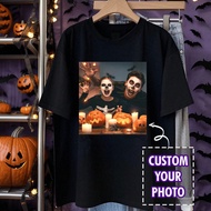 Personalized Y2K Photo & Text Custom Plus Size Women's T-Shirt, Halloween & Spring/Summer Plus Size 