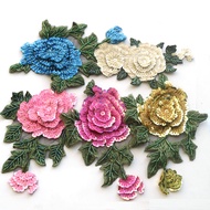 Luxury Rhinestone beaded patches for Clothes DIY big Flower parches Sew on Sequins Applique decorati