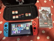 Nintendo Switch 1 紅藍主機 + 18隻遊戲