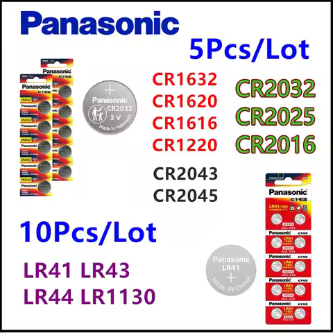 5Pcs Pack Original Panasonic Lithium Batteries CR2032 CR2025 CR2016 CR1632 CR1616 CR1620 CR2450 CR24
