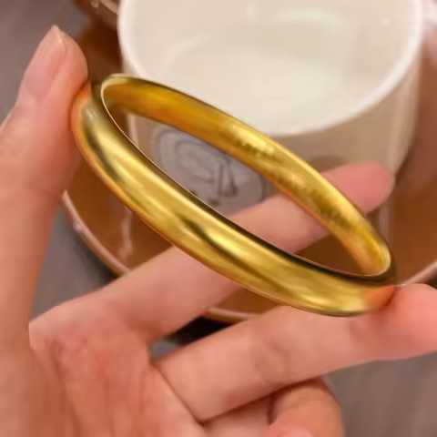 Household Wear-Resistant 8mm Lotus Heart Sutra Bracelet For Women 24K Gold AU999, durable for daily 