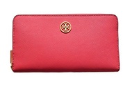 Tory Burch Robinson Zip Continental Wallet Dark Peony