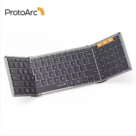 ProtoArc XK01 Bluetooth Wireless Keyboard with Numeric Keypad Foldable Keyboards for iPhone Computer