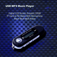 1Pc Mini USB MP3 Music Player Digital LCD Screen Support 32GB TF Card With FM Radio Black/Blue/Red/S