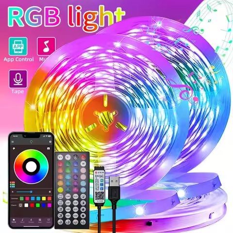 USB LED Strip Light RGB 5050 Light Strip Remote App Control Flexible Ribbon Tape Luces Led Diode TV 