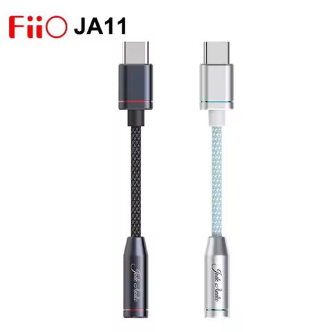 FIIO JadeAudio JA11 USB Type C to 3.5mm DAC and Headphone Amplifier 384kHz/32bit DSD128 USB C Cable