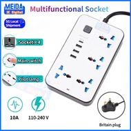 2M Power Socket Type-C Port Universal Expansion With Power Socket USB Slot 10A Power Socket Extension Cable