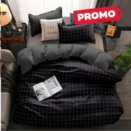 AESTHETIC black checkered bedsheet size 120x200 160x200 180x200 checkered bedsheet