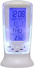 MMLLZEL LED Digital Alarm Thermometer Calendar Backlight LED Clock Snooze Desk Clock Night Light with Music