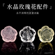 F8DV READY STOCK Natural White Crystal Rose Citrine Carved Small Pollen Crystal Loose Beads Spacer B