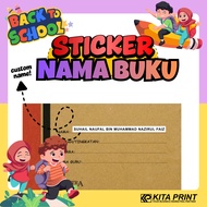 Sticker Nama Buku (60pcs), Sticker Nama Buku Sekolah, Sticker Buku Teks, Sticker Buku Latihan / Tran