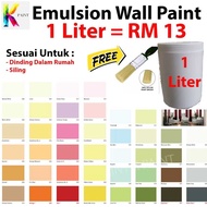 Emulsion Paint 1Liter for Interior Wall Paint Cat DInding Rumah 1Liter