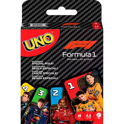 Original Mattel Games UNO F1 Formula 1 Themed Deck 112 Playing Card Game Deck Poker Board Games Chri