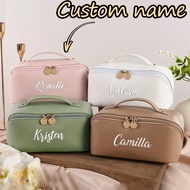 Personalized Makeup Bag With Golden-Tone Hardware - Custom Name Cosmetic Travel Organizer For Weddin