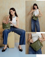 สินค้าพร้อมส่ง* CHNiiNiN - Hannam  the bag กระเป๋าสะพายหนังวัวแท้ หนังนิ่มมาก ทรงสวย *ได้แถมพวงกุญแจ