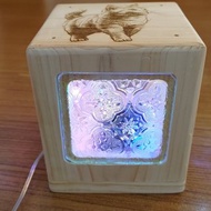 海棠花玻璃原木音樂盒