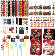 Movie Night Party Favors 72 PCS Movie Theater Slap Bracelets Temporary Tattoos DIY Stickers Keychain
