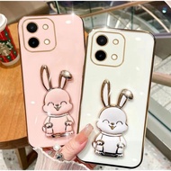 Mobile Phone Case For Vivo V30E Y28 4G/Y28 5G Rabbit Stand Cute