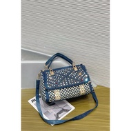504 woven jeans, woven bag made of beautiful jeans, beautiful and elegant women's party bag, premium