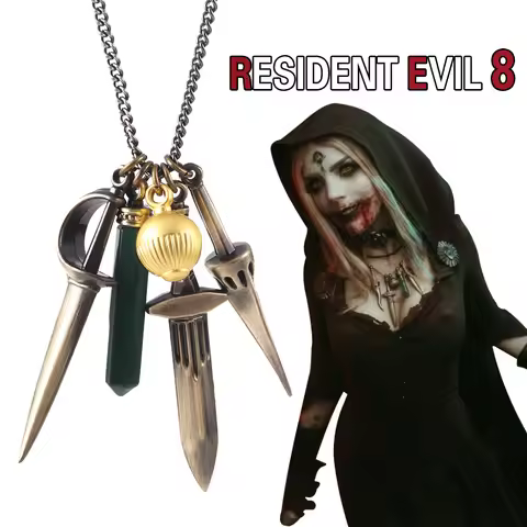 Game Resident Evil 8 Village Necklace Vampire Moth Woman Daughter Vintage Necklace For Halloween Cos