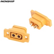 ANGINGBAOGP 5pcs XT60E Connector, AMASS Mountable XT60E Male Plug, RC Accessories Yellow FPV Racing 