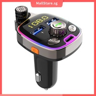 Car Bluetooth FM Transmitter Wireless Bluetooth 5.0 FM Radio Adapter PD18W Type-C QC3.0 USB Fast Charger SHOPSKC7094