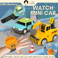 [SG] Kids Car Watch Toy Watch Mini Car Remote Control Rc Car USB Charge Kids Boy Gift Electric Wrist