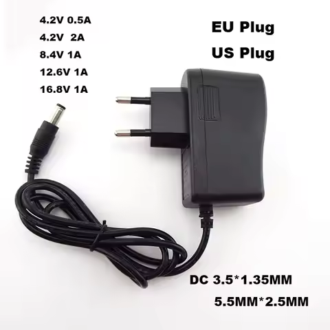 AC 100-240V DC 4.2V 8.4V 12.6V 16.8V 1A 1000MA Power Supply Adapter 8.4 12.6 16.8 V Volt Charger for