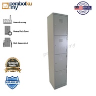 4 Compartment Steel Locker Cabinet Metal Locker Asrama Loker Besi Loker Topi Keledar PERABOTKU.MY