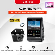 VIOFO A229 Pro-W 2CH Dash Cam I 4K+2K Waterproof Rear Cam I Dual HDR I Sony Starvis 2