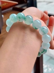 天然翡翠 緬甸 A玉 玉珠 玉鏈 手鏈 • 冰種飄花翡翠手串