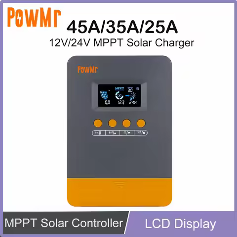 PowMr 45A 35A 25A MPPT Solar Charge Controller 12V 24V Auto Smart Regulator Fit LifePo4 Battery for