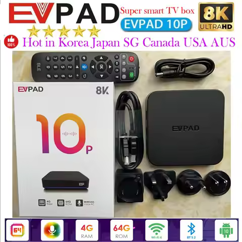[Genuine] EVPAD 10P 2024 Super JP Korea USA TV box Hot sell Asia SG MY CA UK AUS Newest media player