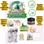 Topper tumpeng kue Maulid Nabi Muhammad custom nama