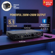 5.1 Channel Power Amplifier 5.0 Bluetooth Amp Karaoke Home Theater Audio Amplifiers Stereo with Subw