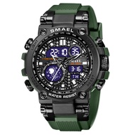 ＆ Smael Tactical Digital Large Dial Multifunctional Alloy Double Display Waterproof Electronic Sport