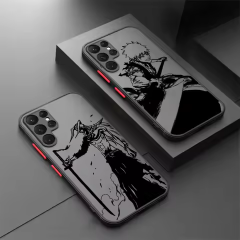 Japanese BLEACH Anime Frosted Translucent For Samsung Galaxy S24 S23 S22 S21 S20 FE S10 S9 S8 Plus U