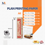 [Economical Grade] PRINZET Plan Printing Paper / Plotter Paper / A0 A1