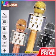 WS858 Microphone Portable Handheld Wireless Mic Karaoke Bluetooth Stereo Speaker With Button Function