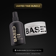 【BASED Office Shop Sell】BASED Texture & Hold Duo: Sea Salt Spray & Hair Clay Bundle - Non-Toxic Volu