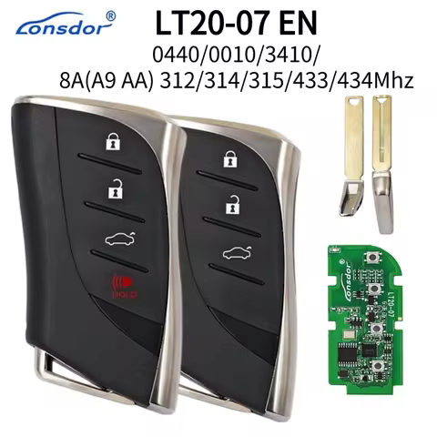 Lonsdor LT20-07EN Smart Remote Key 312/314.3Mhz 433.58/434.42MHz 8A AA A9 BA Chip For Lexus RX ES300