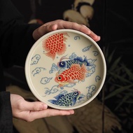 Taiwan Ceramic Arowana Pot Holder Dry Brewing Table Household Chinese Style Watering Mat Small Tea T