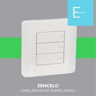 Schneider Electric ZENcelo Flat Switch 3 Gang 2 Way - E8433_2_WE_G3