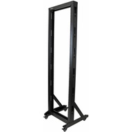 StarTech.com 2-Post 42U Mobile Open Frame Server Rack, Two Post 19in Network Rack with Casters, Roll