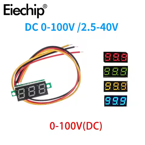 0.28 Inch DC 0-100V 2.5-40V Mini Gauge Voltage Meter Voltmeter LED Display Digital Panel Voltmeter M
