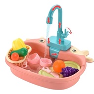 ของเล่น ซิงค์ล้างจานจำลอง ของเล่นสำหรับเด็ก ซิงค์จำลองลางผัก ผลไม้ มีเสียงน้ำไหล สินค้าพร้อมจัดส่ง