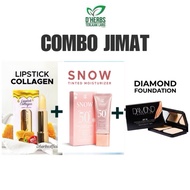 DHERBS Set Snow Tinted Sunscreen Lipstick Collagen Dan Diamond Foundition