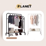 Living Planet Metal Clothes Rack Drying Rack Indoor Floor Balcony Single-Pole Clothes Rack