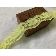 Cheap Zone~NK78 Bright Green 3.3cm Elastic Lace 1665cm Reward Price~Super Cost-Effective ^^ (Length 